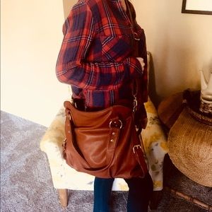 Genuine brown leather purse, new, thick leather